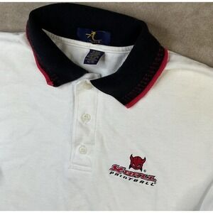 Vintage Xball Paintball Polo Shirt Men Sz XL Y2K Embroidered Retro Devil Logo